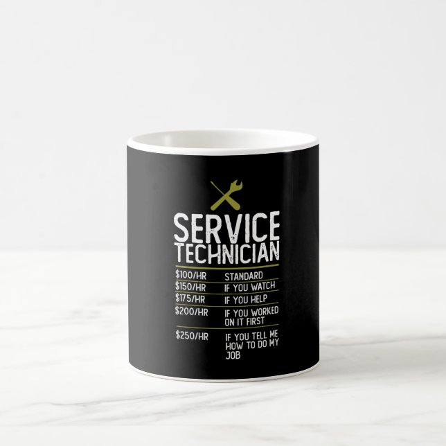 Mug Cadeau du technicien de service - Idée actuelle (Centre)