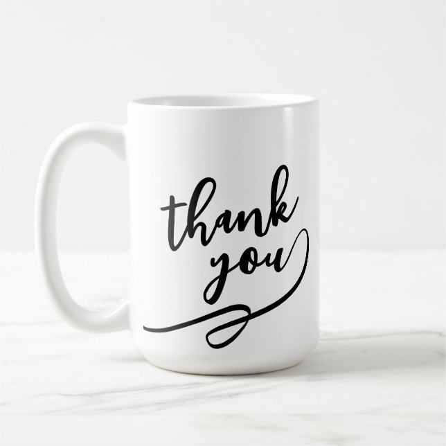Mug Cadeau Écriture Élégante Merci (Gauche)