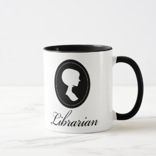 Mug Cadeau élégant de bibliothécaire de silhouette