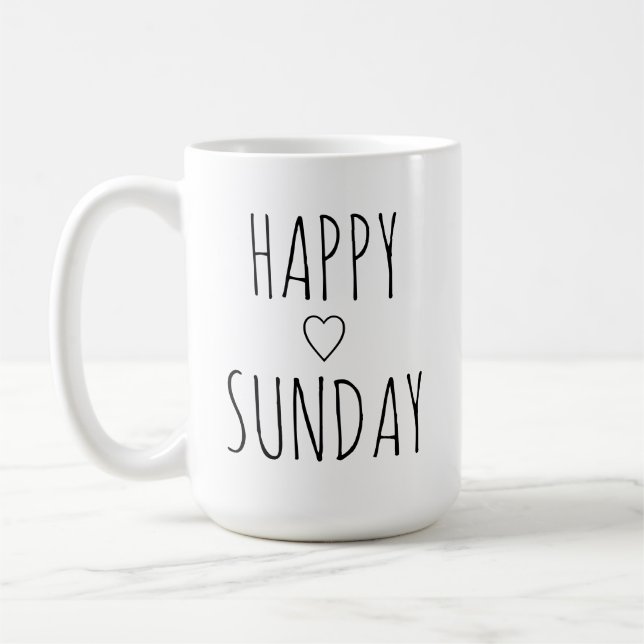 Mug Cadeau élégant et charmant 'Joyeux dimanche'  (Gauche)