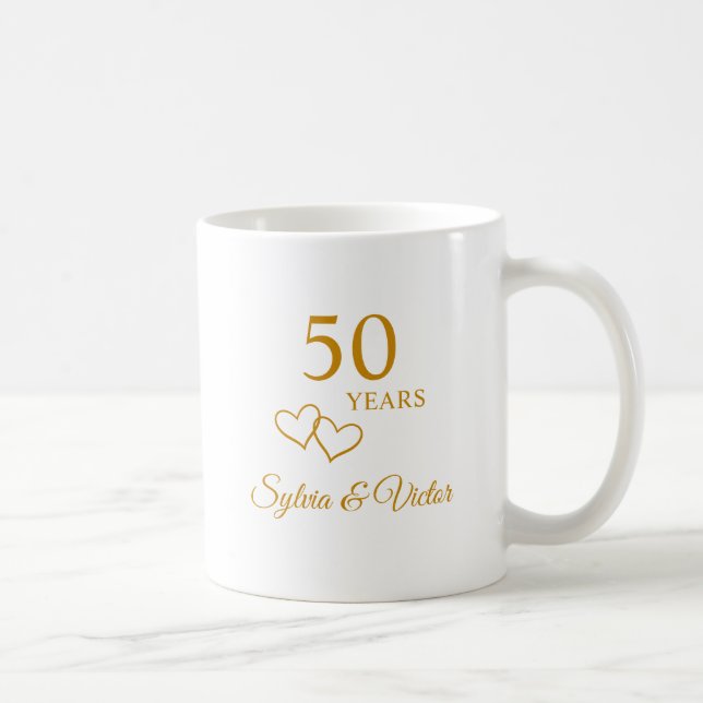 Mug Cadeau élégant et moderne personnalisé pour 50 ans (Droite)