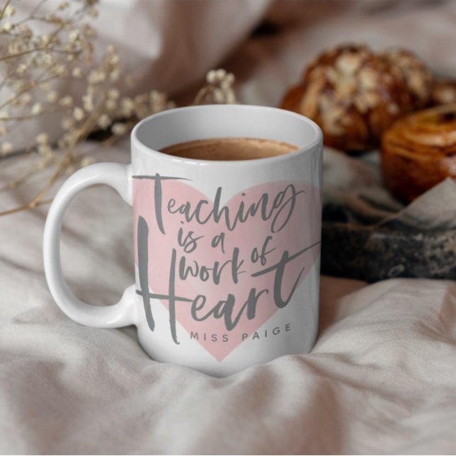 Mug Cadeau enseignant aquarelle coeur (Créateur téléchargé)