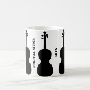 Mug Cadeau enseignant violon funky personnalisé