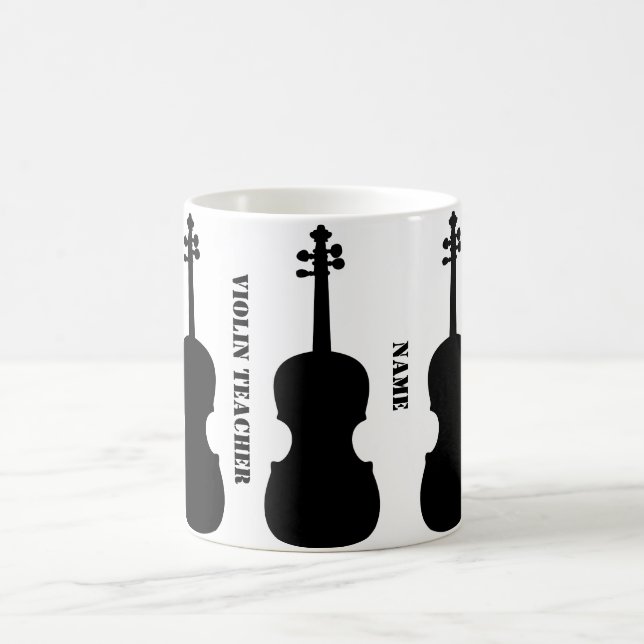 Mug Cadeau enseignant violon funky personnalisé (Centre)