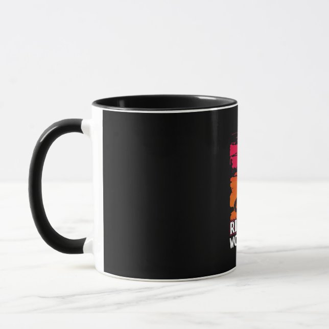Mug Cadeau équestre | Ride Plus Inquiète Moins (Gauche)