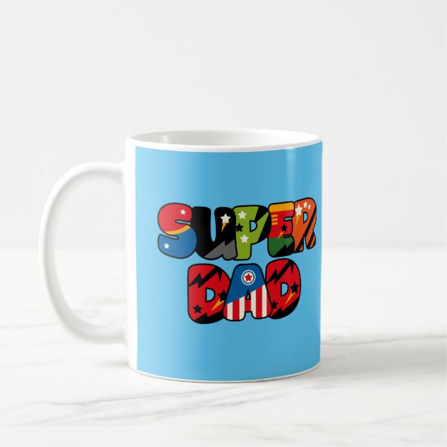 Mug Cadeau fête des pères Superdad Superhero Super Pap (Gauche)
