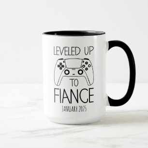 Mug Cadeau fiançailles pour lui, NIVEAU JUSQU'AU FINAN