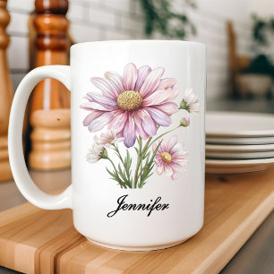 Mug Cadeau Fleur de Marguerites Aquarelle Personna