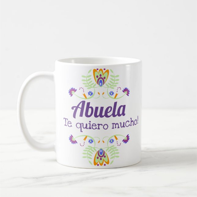Mug Cadeau Floral Grands-Parents Mexicains (Gauche)