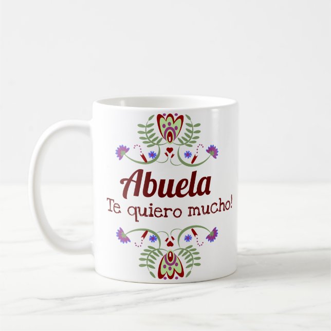Mug Cadeau Floral Grands-Parents Mexicains (Gauche)