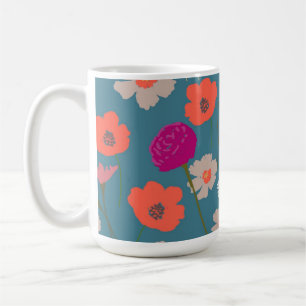Mug Cadeau Floral Moderne Pour Son + Initiales Personn