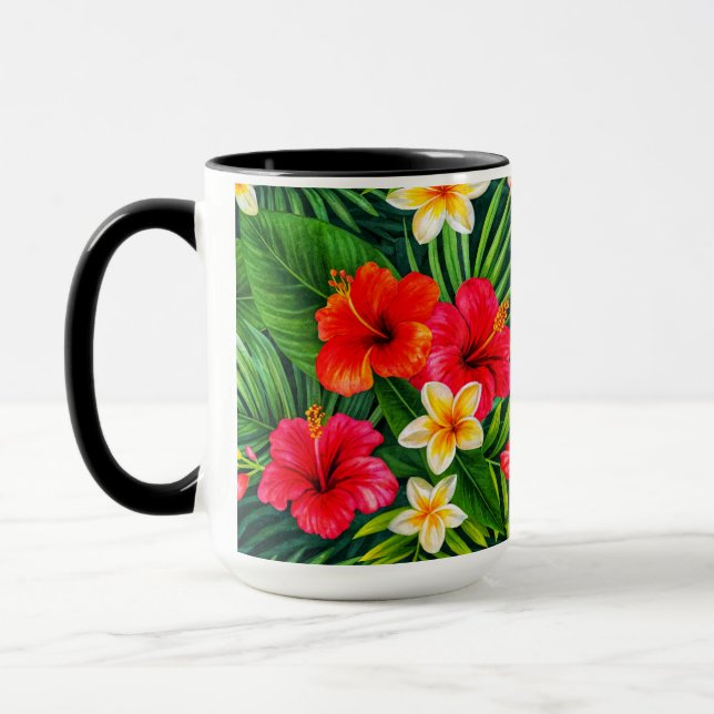 Mug Cadeau floral tropical - Hibiscus coloré (Gauche)
