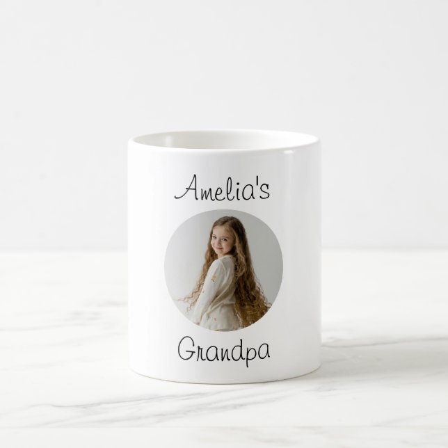 Mug Cadeau grand-père personnalisé - Visage grand-enfa (Centre)
