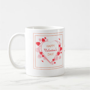 Mug Cadeau Heureuse Sainte-Valentin aux Coeurs rouges 