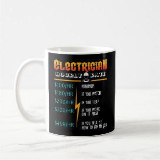 Mug Cadeau Horaire Pour Electricien Funny Electricien