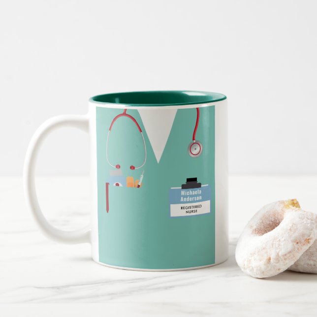 Mug Cadeau Infirmière Personnalisée Avec Écrustés  (Avec donut)