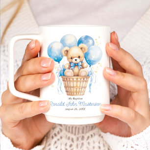 Mug Cadeau invité avec ours en peluche ballon pour bap