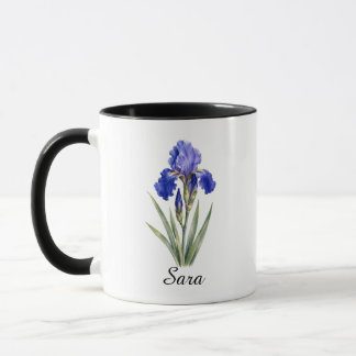 Mug cadeau Iris fleur de naissance de février