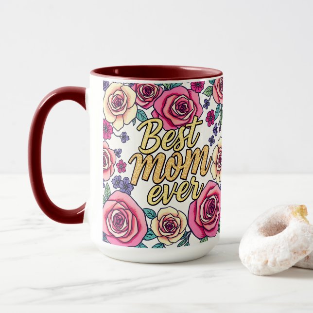 Mug Cadeau Luxe Floral Moderne Collection (Avec donut)