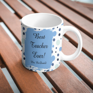 Mug Cadeau Meilleur Enseignant Jamais Tache Bleue