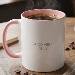 Mug Cadeau minimaliste Énergie positive Vibes bonnes