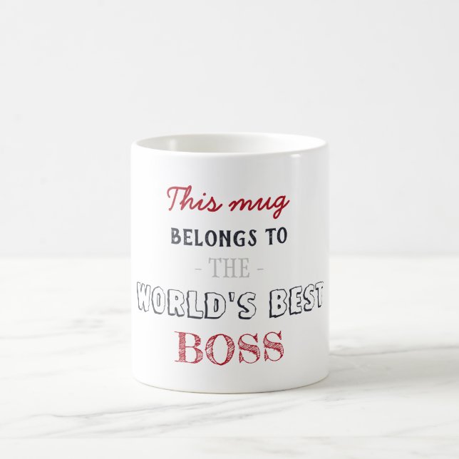 Mug Cadeau Minimaliste Meilleur Patron (Centre)