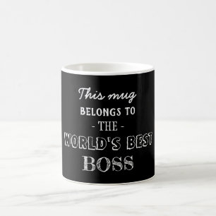 Mug Cadeau minimaliste moderne noir appartient au meil