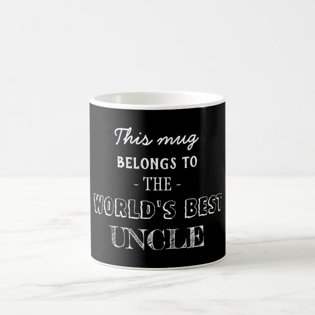 Mug Cadeau minimaliste moderne noir pour le meilleur o (Centre)