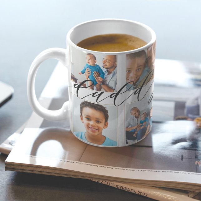 Mug Cadeau moderne Daddy Script pour pères Photo Colla (Créateur téléchargé)