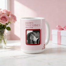 Cadeau moderne de la Saint-Valentin rouge et rose