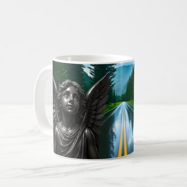 Mug Cadeau mystique de l'ange foncé (Devant gauche)
