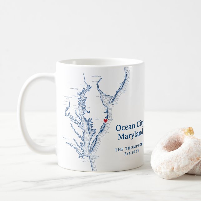 Mug Cadeau Ocean City Maryland (Avec donut)
