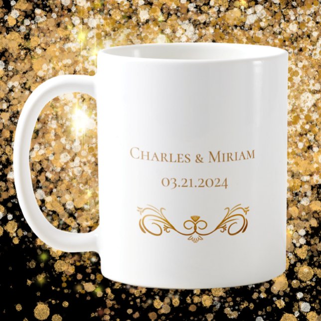 Mug Cadeau personnalisé 50e Anniversaire d'or Favor (Personalize this golden 50th wedding anniversary keepsake gift or anniversary party favor.
)