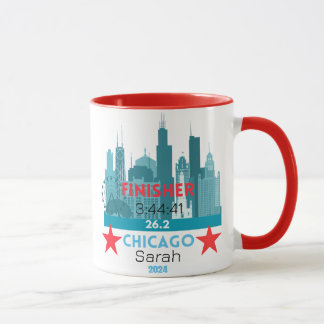 Mug Cadeau Personnalisé Chicago Marathon 2024 Pour Cou