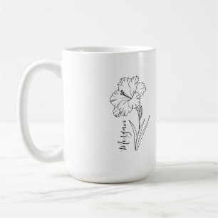 Mug Cadeau personnalisé d'août Gladiolus Fleur de nais
