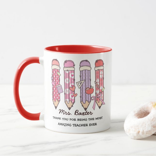 Mug Cadeau personnalisé d'appréciation pour un enseign (Avec donut)
