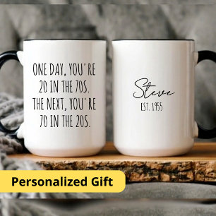 Mug Cadeau personnalisé de 70e anniversaire pour homme