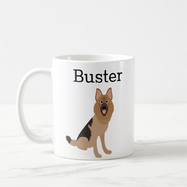 Mug Cadeau personnalisé de Berger Allemand mignon (Gauche)