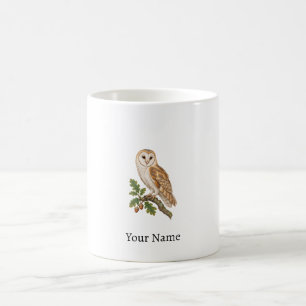 Mug Cadeau personnalisé de chouette effraie en bois av