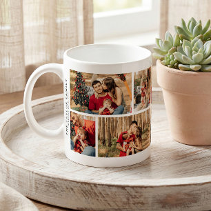 Mug Cadeau personnalisé de collage de 8 photos de fami