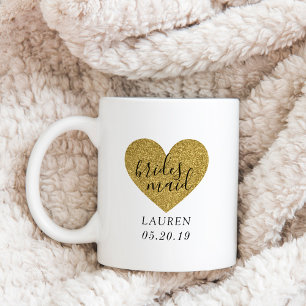 Mug Cadeau personnalisé de demoiselle d'honneur à coeu