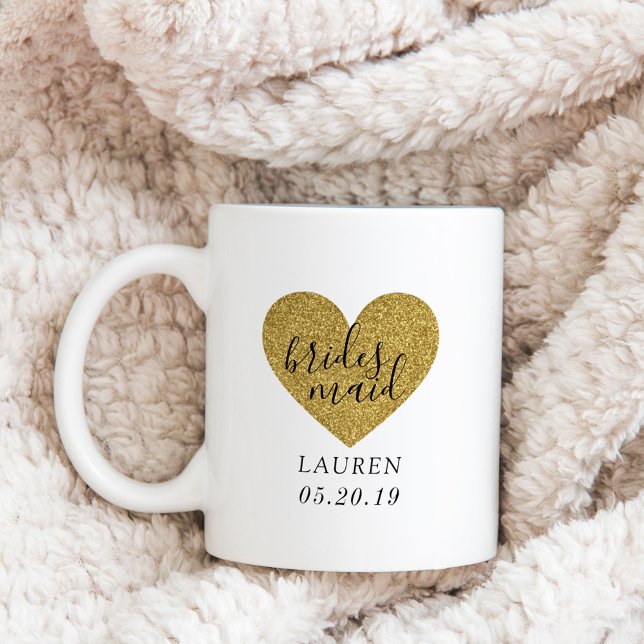 Mug Cadeau personnalisé de demoiselle d'honneur à coeu (Créateur téléchargé)