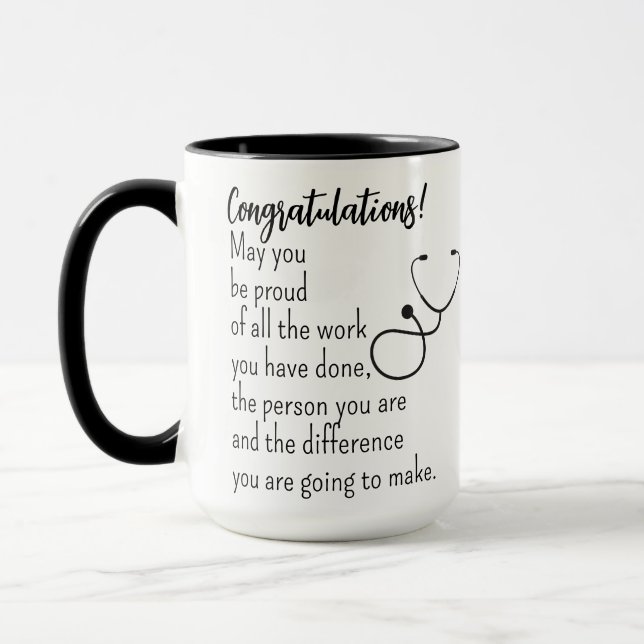 Mug Cadeau personnalisé de fin d'études d'infirmière p (Gauche)