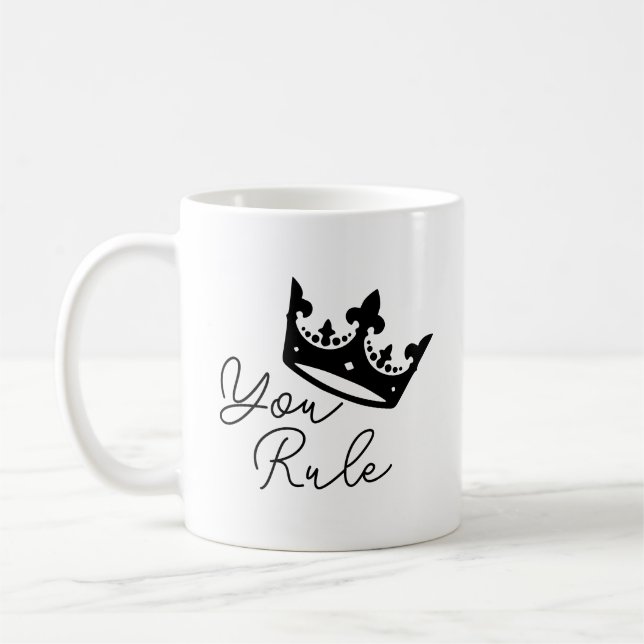 Mug Cadeau personnalisé de la Saint-Valentin Couronne  (Gauche)