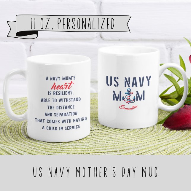 Mug Cadeau personnalisé de maman de la marine américai (Créateur téléchargé)