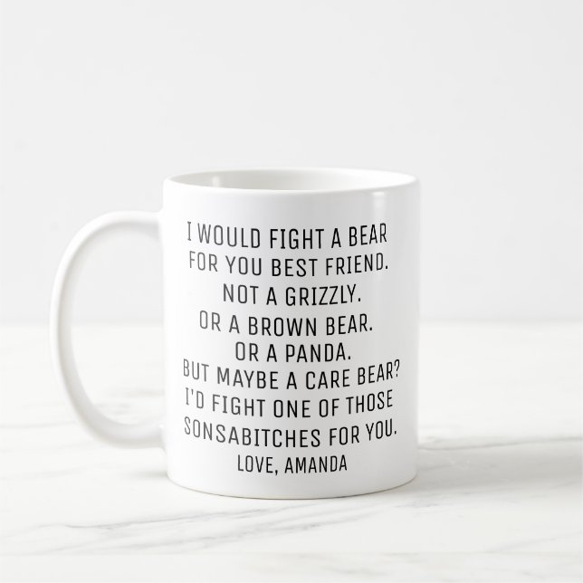 Mug Cadeau personnalisé de meilleur ami, drôle de meil (Gauche)