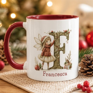 Mug Cadeau personnalisé de Noël avec fée mignonne init