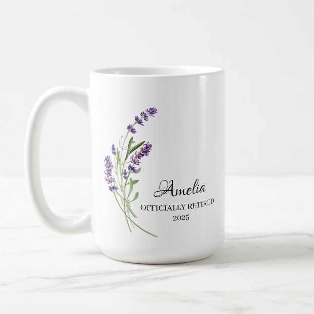 Mug Cadeau personnalisé de retraite heureuse  (Gauche)