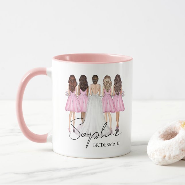 Mug Cadeau personnalisé du nom de la femme de chambre  (Avec donut)