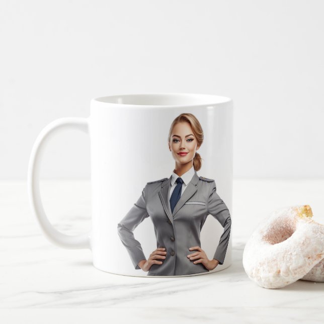Mug Cadeau personnalisé du préposé au vol (Avec donut)